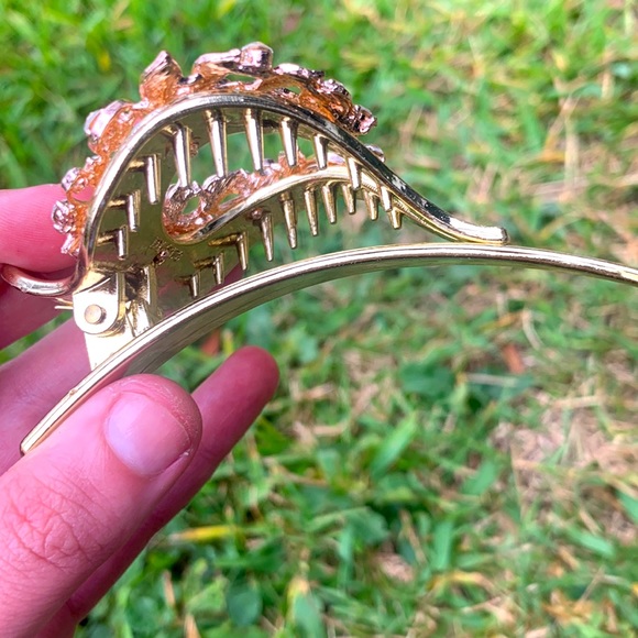 2 EXTRA LARGE ROSE GOLD HAIR CLIPS - Picture 3 of 5